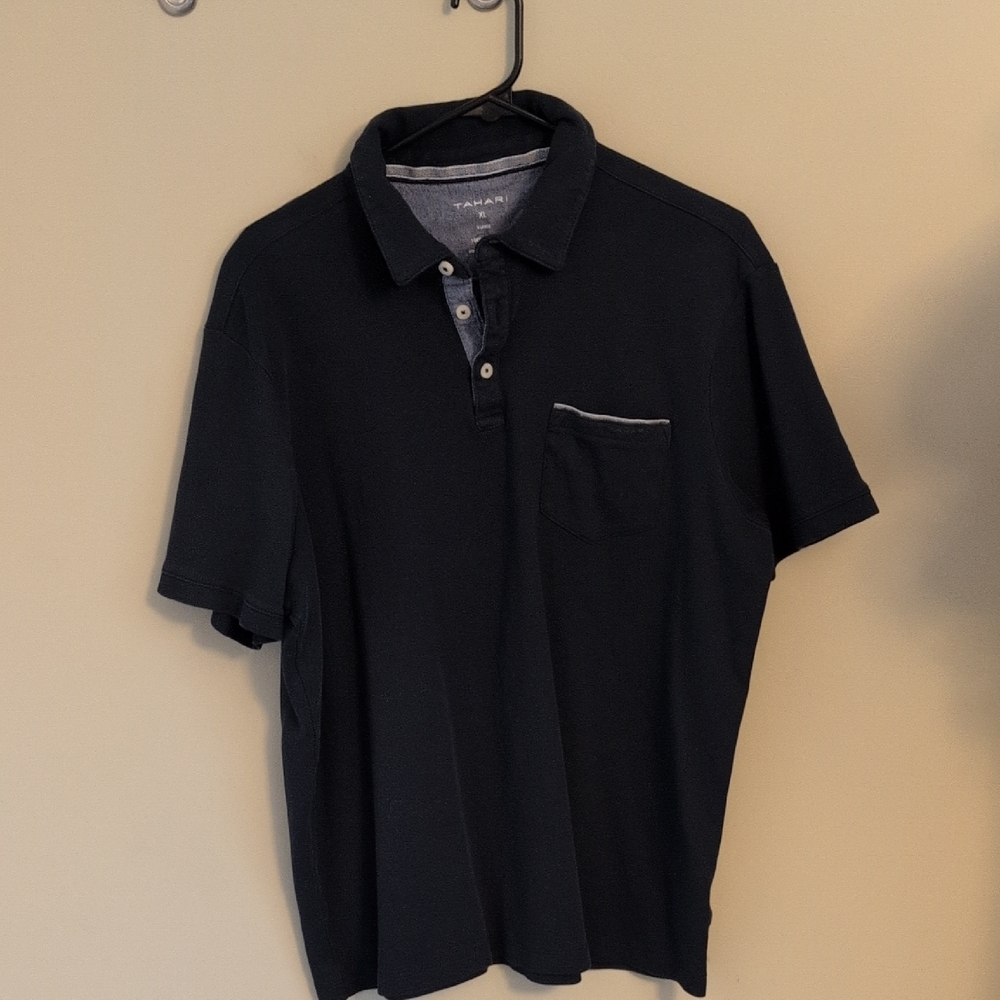 Tahari Navy Blue Polo Shirt